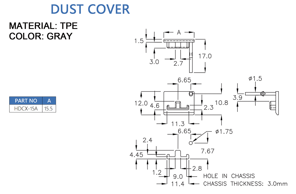 Protective cover HDCX-15A